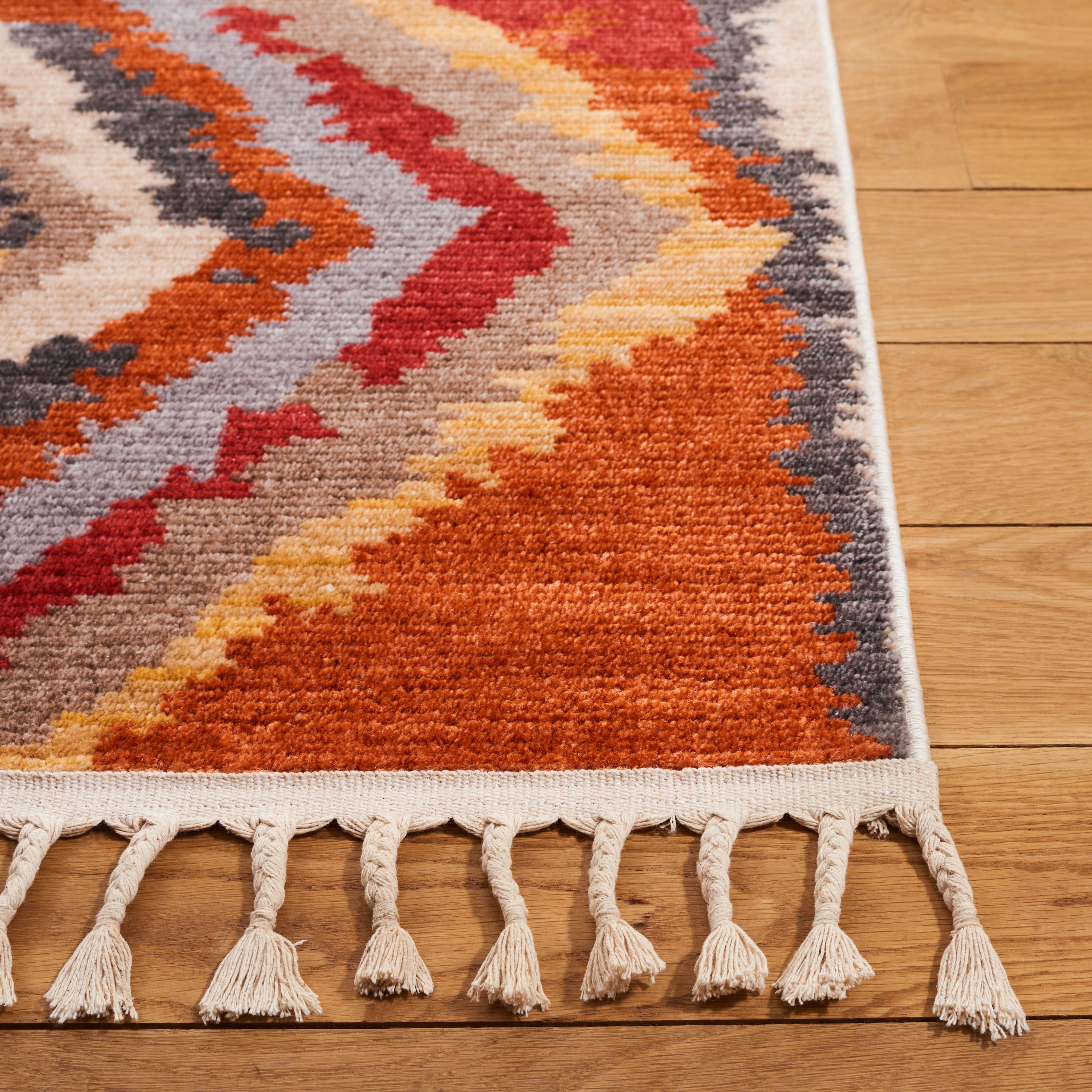 Safavieh Farmhouse Charlie Geometric Area Rug, Yellow/Red, 9' x 12'