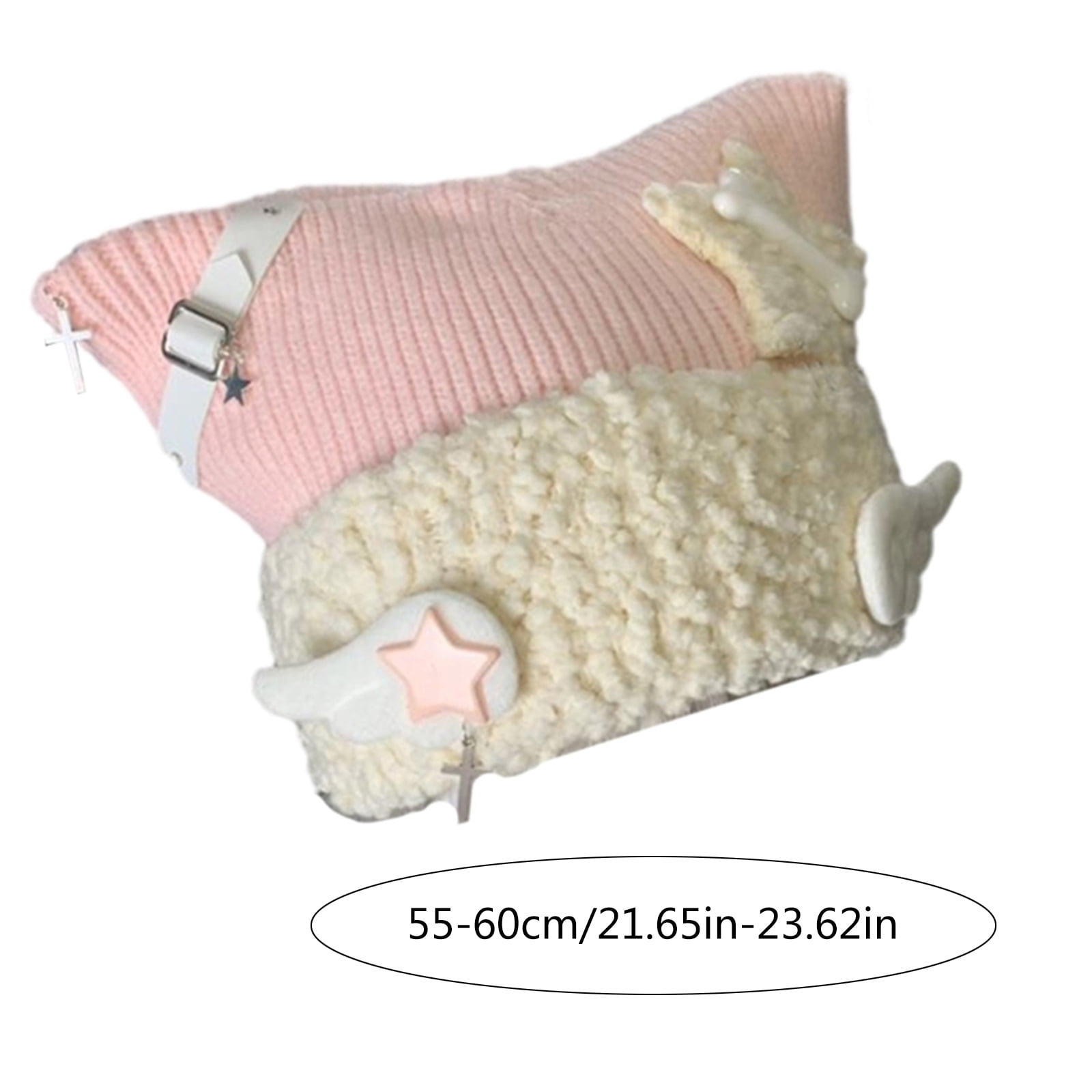 Handmade Knitted Ears Hat Womens Pullover Caps Soft Woolen Colorful Caps Cute Beanies Bonnet Gift