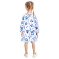 thumbnail image 3 of long-sleeved dress Blue and Pink Watercolor A-line dress with ribbed cuffs Soft and comfortable, 3 of 6