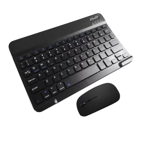 Mini English Layout Wireless Keyboard and Mouse Combo, Portable Bluetooth Keyboard Set Compatible with Android Tablets and iOS Devices