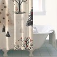 thumbnail image 4 of Beige Christmas Tree Pattern Shower Curtain 36"x72" ,Bathroom Decorative Shower Curtains Set with 12 Hooks,Modern Waterproof Washable Shower Curtain, 4 of 6
