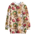 thumbnail image 4 of Psesaysky Girls Hoodies Cute Capybara Watermelon Print Pullover Hooded Sweatshirts Kids Warm Casual Hoodie Dress Outfits Fall Winter Clothes for 9-10 Years, 4 of 7