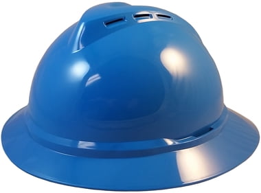 MSA Advance Full Brim Vented Hard Hats with 4 Point Ratchet Suspensions White by MSA