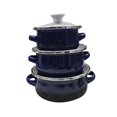 thumbnail image 4 of HLONK 3 Pieces Enamel Mini Pot Set Kitchen Food Pot Home Accessories Deep Gifts Kitchen Cookware Enamel Cookware Set Home black, 4 of 8