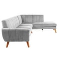 thumbnail image 5 of Poundex 2-Piece Velvet Sectional Sofa with Curved Armrest in Light Gray, 5 of 9