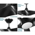 thumbnail image 4 of Vernal Collection 60" Five-Blade Matte Black LED Wifi Transitional Indoor/Outdoor Smart DC Ceiling Fan, 4 of 8