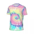 thumbnail image 4 of T Shirt For Men Colorful Rainbow Print Men Modern Tie Dye Vintage Sportswear T-Shirts Fast Dry Beach, 4 of 6