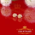 thumbnail image 4 of King of Bling's 0.10ct Diamond 925 White Sterling Silver Floral Earrings For Men's & Women's, 4 of 12
