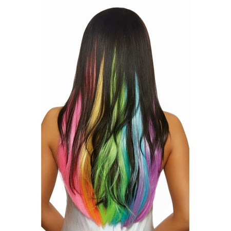 Long Wavy 3 Piece Neon Rainbow Hair Extensions Walmart Canada
