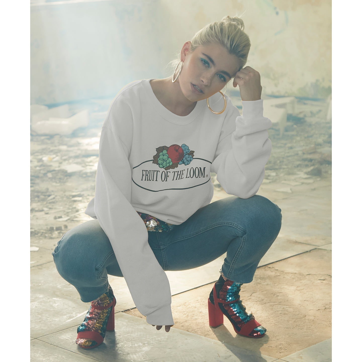fruit of the loom sweatshirt women's