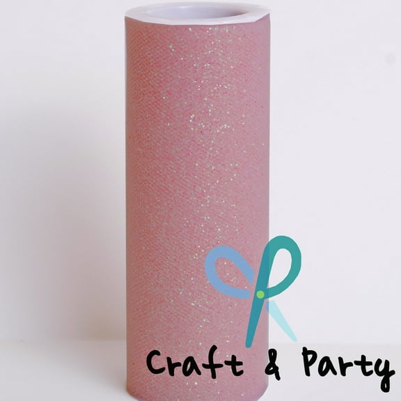 2 Pcs Glitter Rose Gold Tulle 6"x 30 ft / 10yd spool gift bow wedding decoration tutu