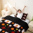 thumbnail image 3 of Castle Fairy Sport Basketball Twin Duvet Cover, Stars Print Twin Bedding, Black Orange White,Black Reversible,2pcs,1 Duvet Cover and 1 Pillowcase, 3 of 6
