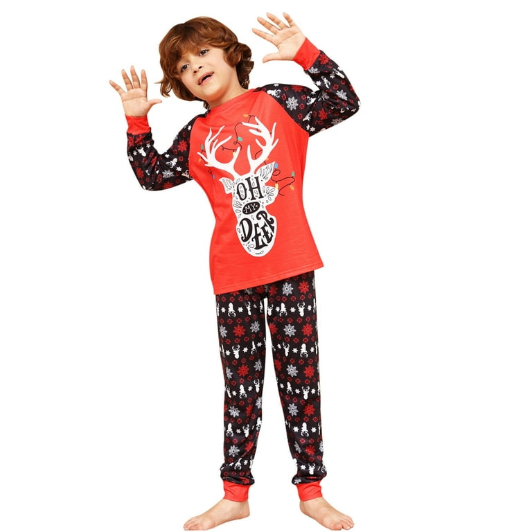 Black and Friday Deals 2023 EGNMCR Matching Family Pajamas Sets Christmas  PJ's with Letter and Deer Printed Long Sleeve Tee and Bottom Loungewear  Merry Christmas Child Outfit on Clearance 