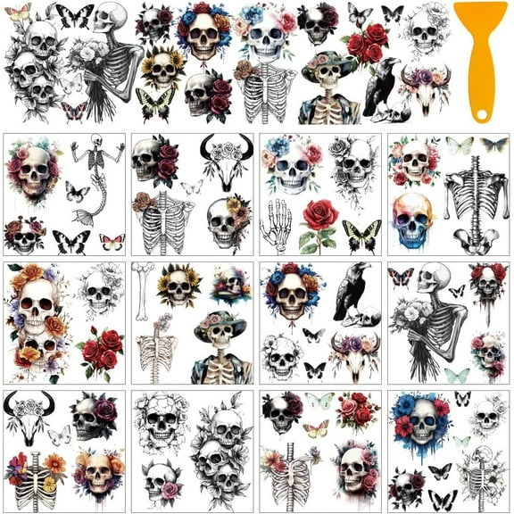 12 Sheets Rub On Transfer Stickers with Scraper Butterfly Flowers Rub on Transfer Stickers Furniture Decals