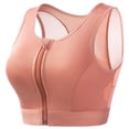 thumbnail image 3 of Sakmal Padded Ladies Sports Bras Racerback Front Closure High Support Red Activewear Solid Seamless Sports Bras for Women S, 3 of 4