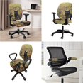 thumbnail image 2 of SCRAWLGOD Black Cat Floral Dustproof Computer Chair Cover with Armrest Slipcovers 4 Pieces Easy to Remove Rotating Chair Protector Breathable Swivel Chair Slipcover, 2 of 7