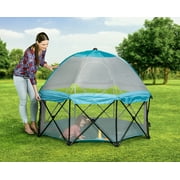 Regalo My Play 8 Panel Foldable and Portable Play Yard with Full UV Canopy, Teal, Unisex