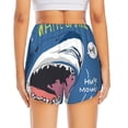 thumbnail image 4 of Uemuo Great White Shark Pattern Women's Athletic Shorts High Waisted Running Shorts with Liner Pockets Gym Elastic Workout Shorts-Small, 4 of 9