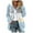 Blue, variant on POIUYTR Womens Fuzzy Fleece Jacket Oversized Color Block Sherpa Hoodies Winter Warm Zip Up Outerwear Coat With Pockets