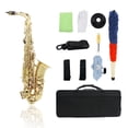 thumbnail image 1 of Saxofón Latón Eb Alto Saxofón Instrumento de viento de madera lacado dorado con estuche de transporte Guantes Cepillo de paño de limpieza Correa de saxofón Mudo Boquilla Cepillo TOMSHOO Saxofón, 1 of 6