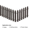thumbnail image 3 of Unique Bargains Miniature Garden Fence, 35 Inch Long Decorative Picket Fence, Coffee Color 4Pack, 3 of 5