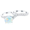 thumbnail image 4 of Rosec Jewels Solitaire Ethiopian Opal Ring Set with Moissanite for Women (AAA Grade), 925 Sterling Silver, US 4.00, 4 of 9