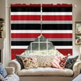 thumbnail image 2 of Red Black Swag Valances for Windows 2 Pack Grey Stripe Abstract Modern Geometric Striped Swag Kitchen Curtains 36 Inches Long Rod Pocket Short Window Treatment for Kitchen Bathroom 28"x36", 2 of 8