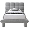thumbnail image 3 of Meridian Furniture Deco Grey Boucle Fabric Twin Bed, 3 of 27