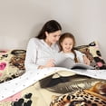 thumbnail image 4 of Castle Fairy Leopard Print Queen Comforter Set 3 Pieces, Sport Billiard Comforter Sets Queen, Black Pink Brown,1 Comforter and 2 Pillowcases, 4 of 6
