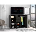 thumbnail image 2 of Miekor Furniture Letna Double Door Cabinet Dresser, Two Drawers, Four Interior Shelves, Three Cabinets With Door, Rod -Black W5U052, 2 of 8