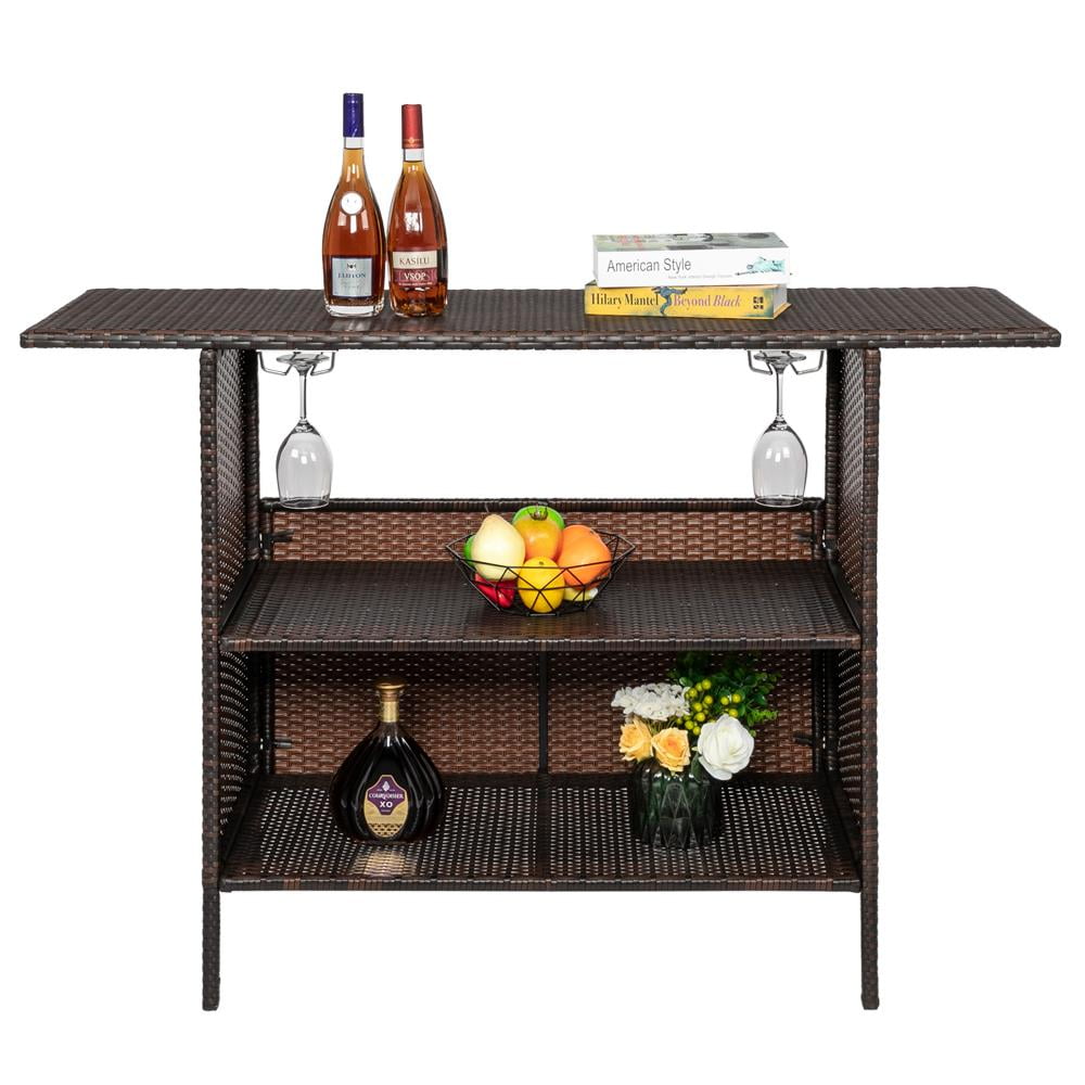 Portable Outdoor High Top Pop Up Bar Table Shelf Party Trade Show Catering Case 