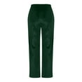 thumbnail image 5 of LRen Women's Velvet Pants High Waist Elegant Trousers with Pockets Work Business Ankle Pants ,Green,M, 5 of 7