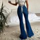 thumbnail image 2 of Pantalones acampanados rasgados para mujer, Jeans de cintura alta con borde crudo, levantamiento de glúteos, primavera y verano, 2023, 2 of 5