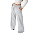thumbnail image 7 of Hudaneo Boys Open Bottom Sweatpants Drawstring Elastic Waist Wide Leg Athletic Pockets, 5-16 Years, 7 of 7