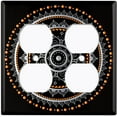 thumbnail image 3 of Metal Light Switch Plate Cover Orange Black Mandala Circle Pattern MDL005, 3 of 13