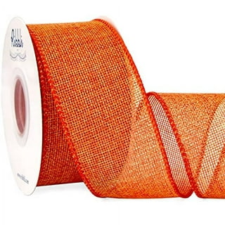 Ribbli Satin Volleyball Ribbon,5/8-Inch x 10-Yard,Orange Volleyball Ribbon  Use for Team Hair Bows,Wreath,Sport Lanyards,Gift Wrapping,Party