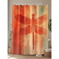 thumbnail image 4 of Shower Curtains Orange Dragonfly Painting Bath Curtain Abstract Art Waterproof Bathroom Shower Curtain Set with Hooks Decoration 36 x 72 Inches, 4 of 7