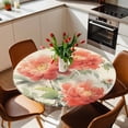 thumbnail image 2 of Bird Flower Elastic Fitted Round Table Cover Floral Leaves Waterproof Outdoor Tablecloth for Holiday Party, Picnic, Patio & Dining Fits Tables Up to 36"-44", 2 of 8