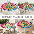 thumbnail image 7 of Rainbow Tie Dye Mandala Pattern Round Fitted Tablecloth with Elastic Edge,Dining Table Cover Waterproof,Outdoor Round Tablecloth for Camping,Dining,Indoor and Outdoor, 7 of 7