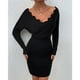 thumbnail image 4 of Vestido de punto ANGGREK con cuello en V y manga de muñeca de poliéster, 4 of 6