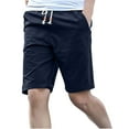 thumbnail image 4 of Xixinqiwan Mens Shorts Clothing under $ 5,Men's Linen Shorts Casual Classic Elastic Waist Short Summer Beach Lightweight Boardshort Loose Fit with Pockets, 4 of 9