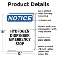 thumbnail image 2 of (2 Pack) Hydrogen Dispenser Emergency Stop OSHA Notice Sign 12 Inch X 18 Inch Plastic Sign, Weather Resistant, UV Protected for Workplace, Business, and Construction Site, Made in the, 2 of 8