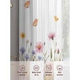 thumbnail image 6 of Wild Flowers Sheer Curtains 96 Inch Length 2 Panels Set, Spring Butterfly Watercolor Country Floral Voile Window Treatment Semi Sheer Long Curtains Drapes for Bedroom/Living Room/Kitchen 52"x96"x2, 6 of 7