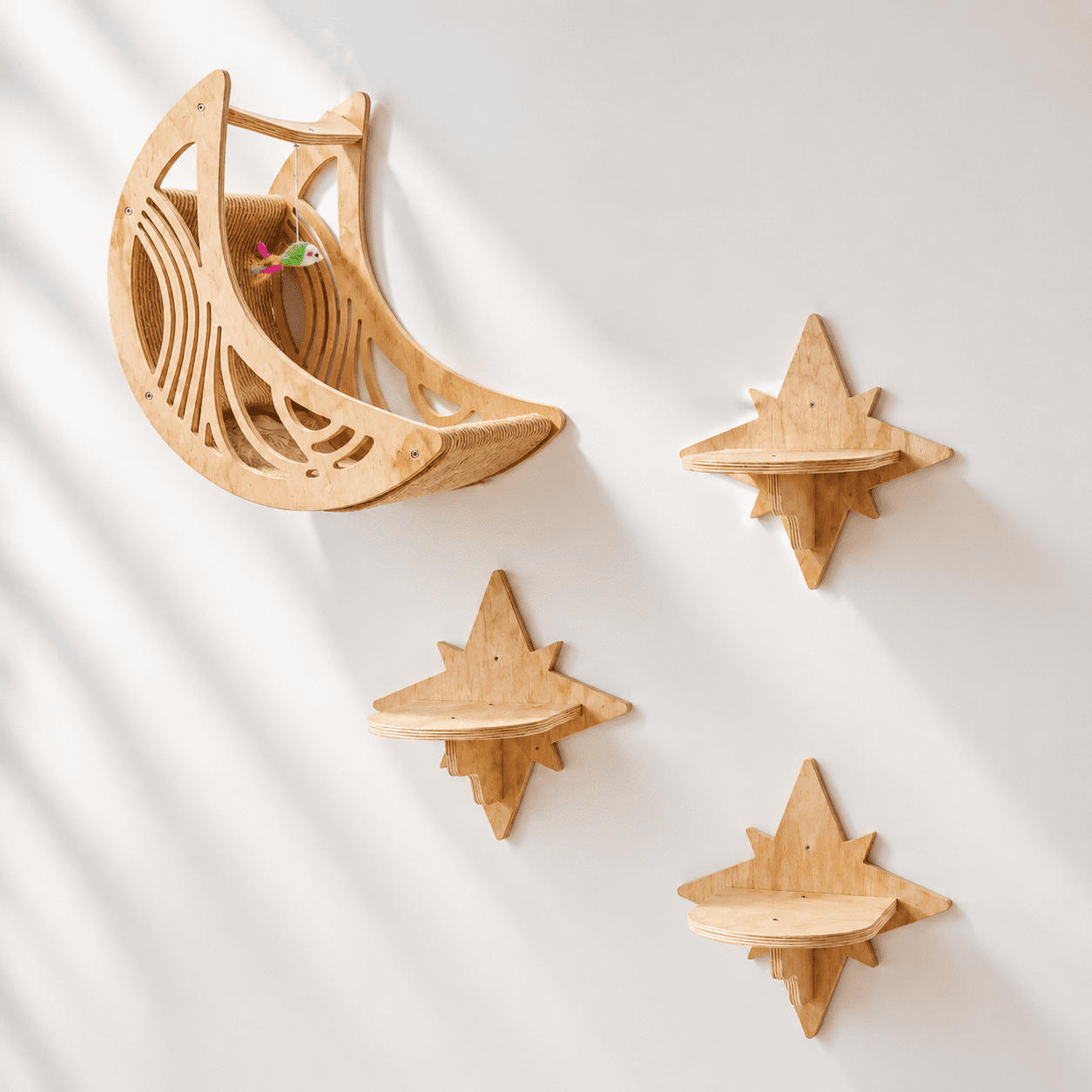 Moon & Star Cat Wall Shelves Modernniture Perch For Indoor Cats