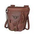 thumbnail image 2 of Bolso de mano para mujer, riñonera con correa desmontable, elegante bolso de cintura Steampunk de cuero PU, bandoleras cruzadas para viajes de Camping, 2 of 10