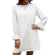 thumbnail image 5 of Vestido De Manga Larga Con Cuello Redondo, Vestido De Manga Larga Con Orillo Fibroso Informal Con Estampado De Lunares Para Vacaciones En El Club ANGGREK  Otros, 5 of 6