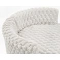 thumbnail image 6 of Malna Plush 3D Upholstered Barrel Accent Chair with Wheels - 1-Piece Solid Wood & Fabric Seating, 6 of 10