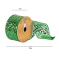 thumbnail image 2 of Vickerman 2.5" x 10 Yards Green Sequin Woven Dupion Christmas Ribbon, 2 of 2
