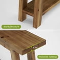 thumbnail image 4 of Finmind 70.87-inch Solid Wood Console Table, 2-Tier Long Farmhouse Entryway Table with Shelf, Vintage Brown, 4 of 6