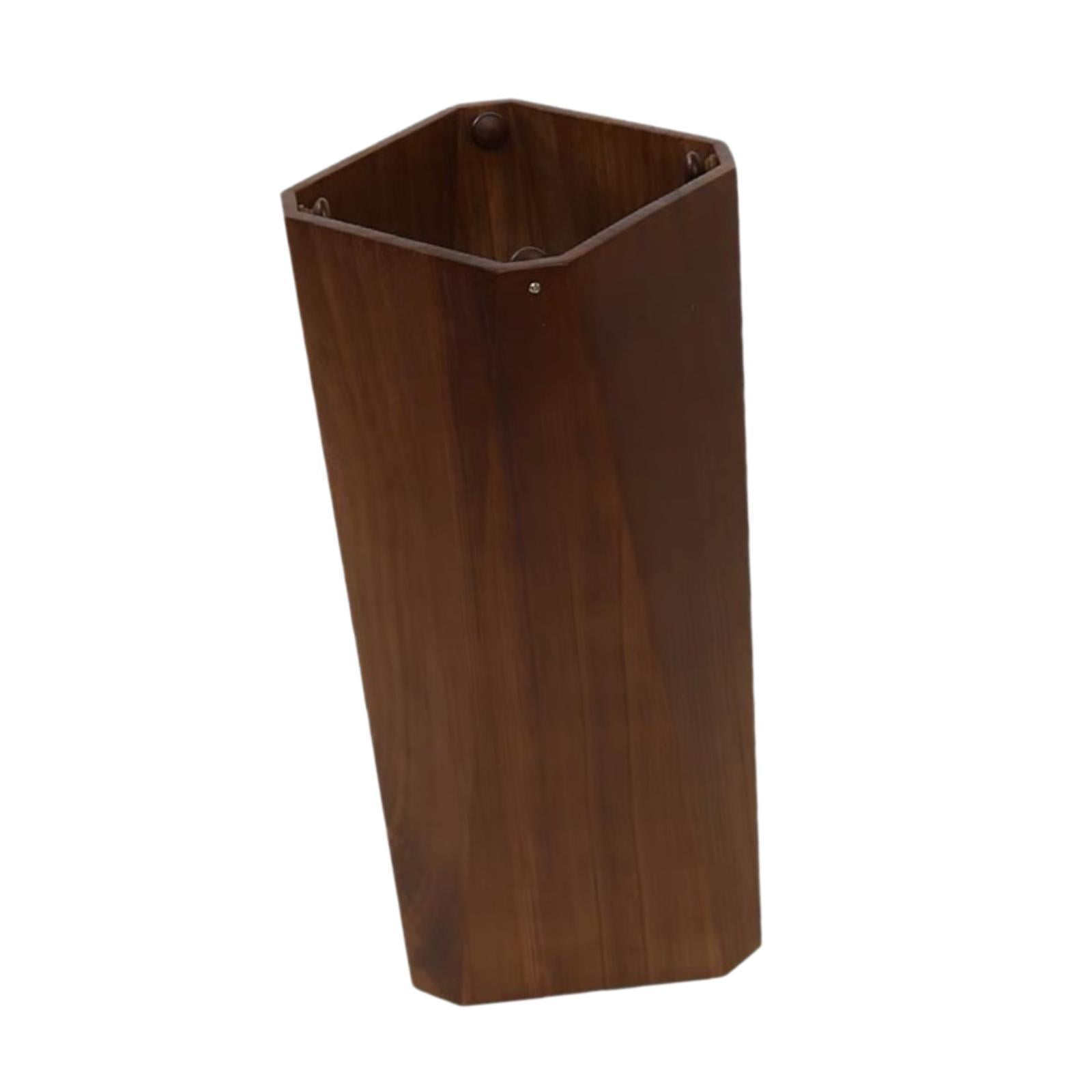 oshhni Wooden Umbrella Holder Creative Organizer Bin for Hallway Supermarket Office Brown